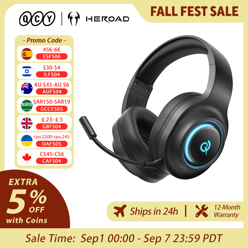 Esports Gaming Headphones - QCY Heroad V200 Gaming Headset with