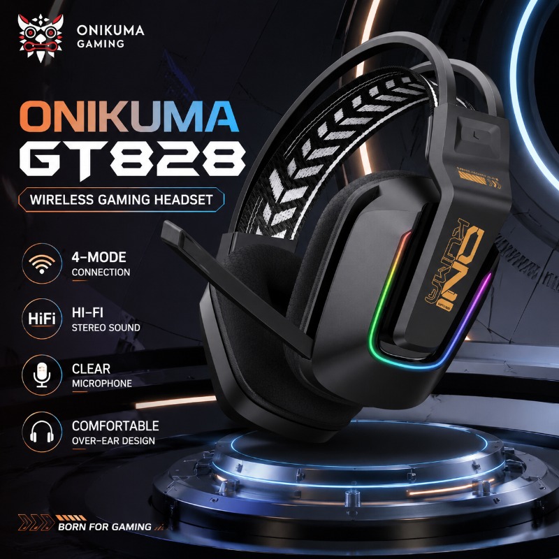 Esports Gaming Headphones - ONIKUMA GT828 Gaming Headset 4 Mode