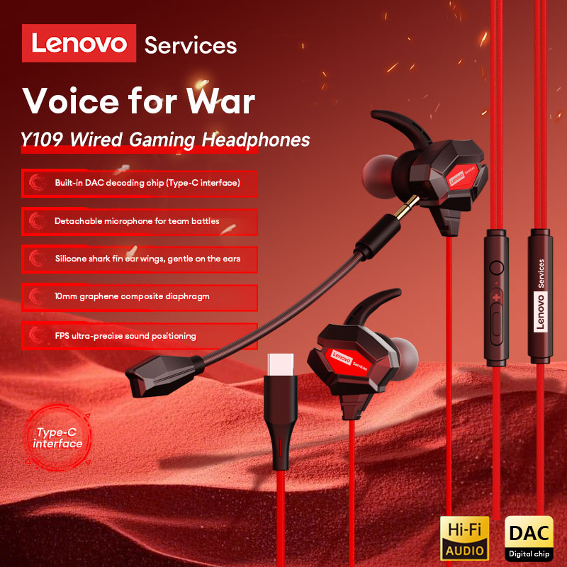 Esports Gaming Headphones - Lenovo Y109 Wired Gaming Headset Shark