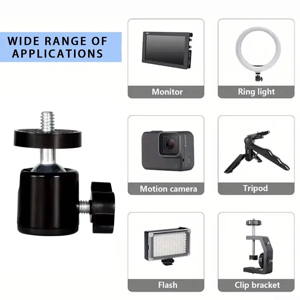 Mini Ball Head 1/4 Screw 360 S - Webcam Ring Light ulasan dan harga