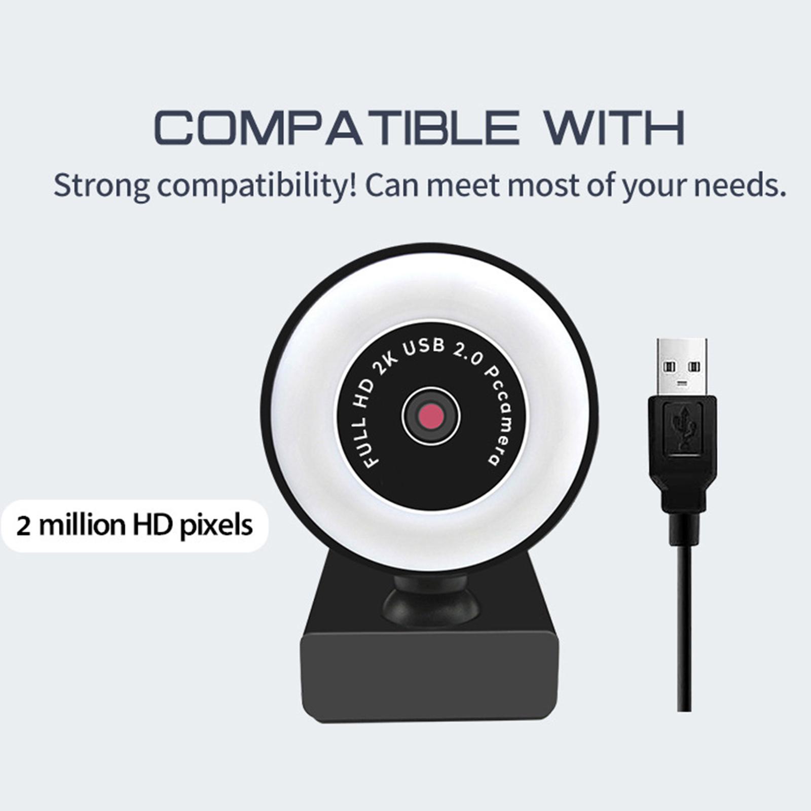 PC Streaming 1080P/2K/5MP Webc - Webcam Ring Light ulasan dan harga