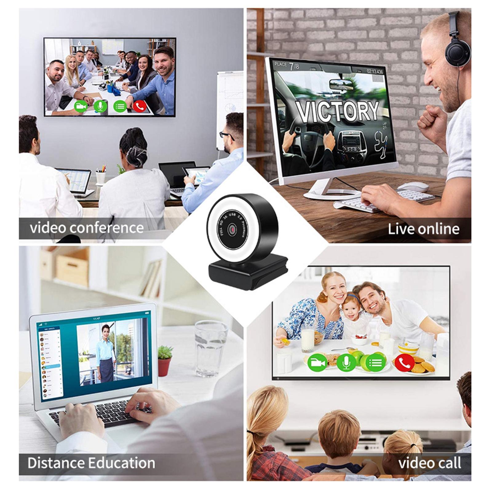 PC Streaming 1080P/2K/5MP Webc - Webcam Ring Light ulasan dan harga