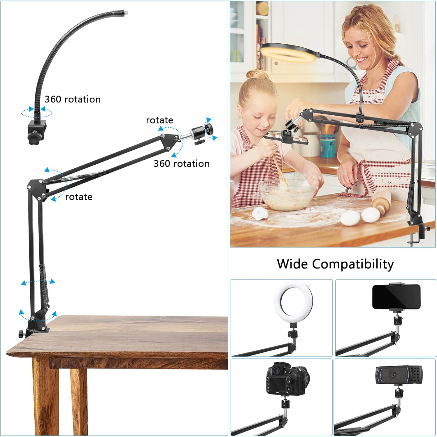 Ring Light with Stand and Phon - Webcam Ring Light ulasan dan harga