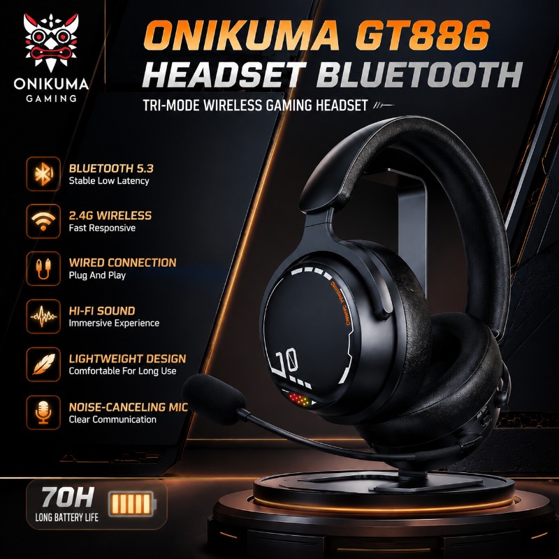 ONIKUMA GT886 Gaming Headset T - Esports Gaming Bar ulasan dan harga