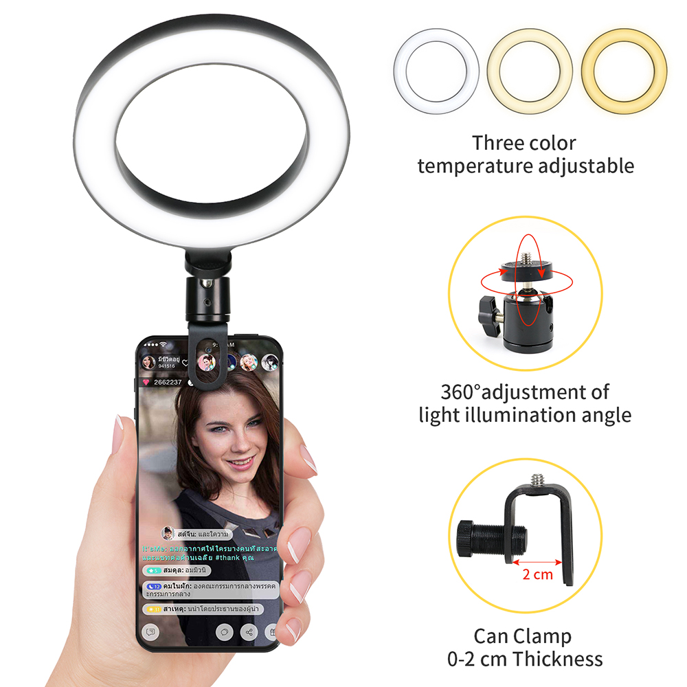 16cm LED Video Light with Stan - Webcam Ring Light ulasan dan harga